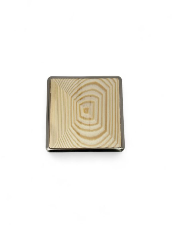 pine and brushed nickel square cap